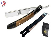 Damascus Steel Straight Razor Cut Throat Barber Salon Shaving Razor Vintage Wood