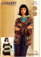 Women's Cardigan Jumper Knitting Pattern – Stylecraft Cabaret DK no.9782