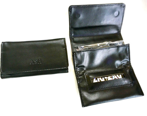Black tobacco pouch - pouch, faux