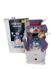 Vintage 18” Fibre Optic Snowman Christmas Snowglobe Animated Decoration Working