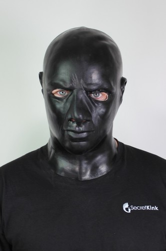 Black latex hood thick - black,