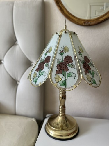 Vintage floral glass shade