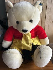 Rupert Bear Large 18" Soft Plush Toy with Yellow Check Scarf
