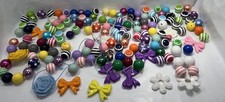 Large Plastic Crafting Beads Kids Jewelry Assortment 2+ LBS~ Stripes/Bows/more