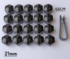 21mm Black Wheel Nut Bolt Covers Universal Gloss 20PCS 