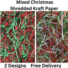  Mixed Shredded Kraft Coloured Paper Christmas Wrapping  Hamper Boxes 2 Designs