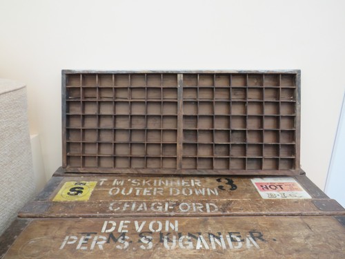 Vintage wooden printers tray - vintage,