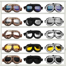 Retro Vintage Motorcycle Goggles Aviator Pilot Flying Eyewear Glasses Helmet NEW