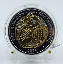 U.K. 2024 Dragon Tudor Beasts Golden Enigma Edition 2 Oz Silver Coin