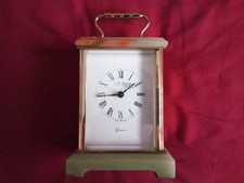 J W Benson Light Green Marble And Brass Carriage Clock - Vintage, Quartz, OOAK