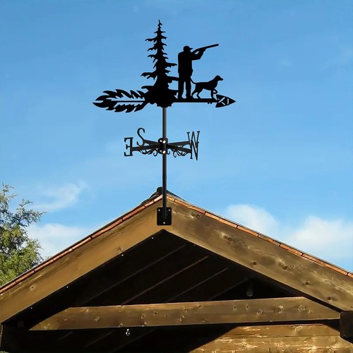 Man dog weathervane - man, wind