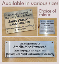 Personalised Engraved Plaque Memorial Bench Sign Silver or Brass Effect Gold