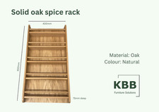 Solid Oak Spice Rack - Door/Wall Mounted - 5 shelves
