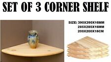 Set Of 3 Natural Wooden Corner