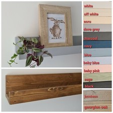 Wooden Photo Shelf Handmade Solid Wood Ledge Shelf Shallow Slim Floating Shelf