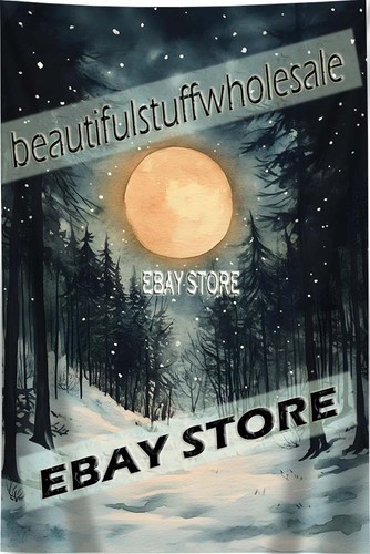 Winter moon forest tapestry - forest,