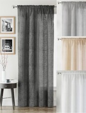 Rhodes Linen Look Voile Slot Top Curtain Panels - 4 Colours - Singles & Pairs