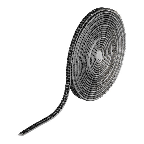 Rhinestone strip ribbon black - rhinestone,