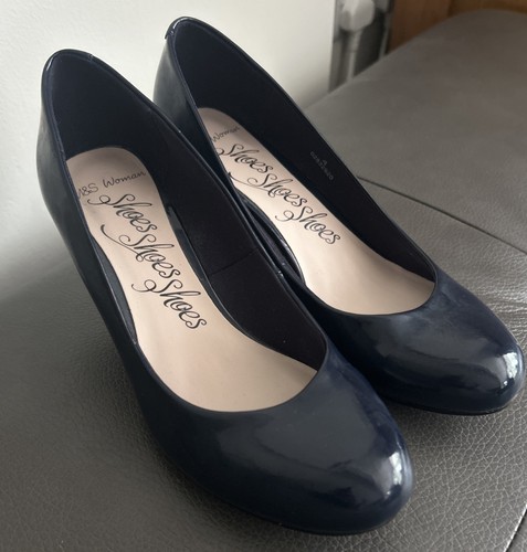 Patent navy court shoes - &,