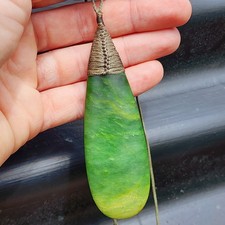 NZ Greenstone Pounamu Roimata Pendant Necklace (N401)