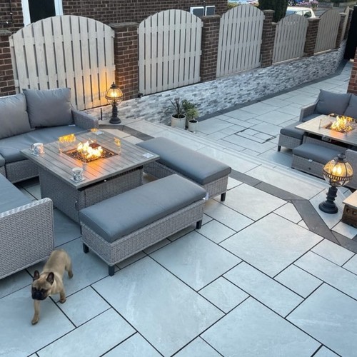 Smoke grey porcelain paving - grey,