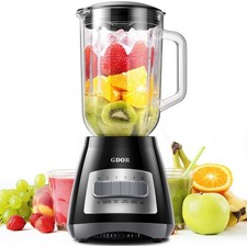Blender 700W Smoothie Maker 1.5L Glass Jug 6 Blade 5 Speed Ice Drink GDOR