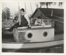 Towed in a Hole Stan Laurel Oliver Hardy Junk Yard Sailboat Vintage 8x10 Photo