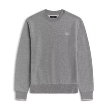 Fred Perry Crew Neck Sweatshirt Grey - M7535 Size SML - BNWT - £90 RRP - 60% OFF
