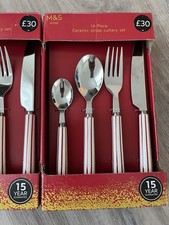 16 piece ceramic stripe cutlery set