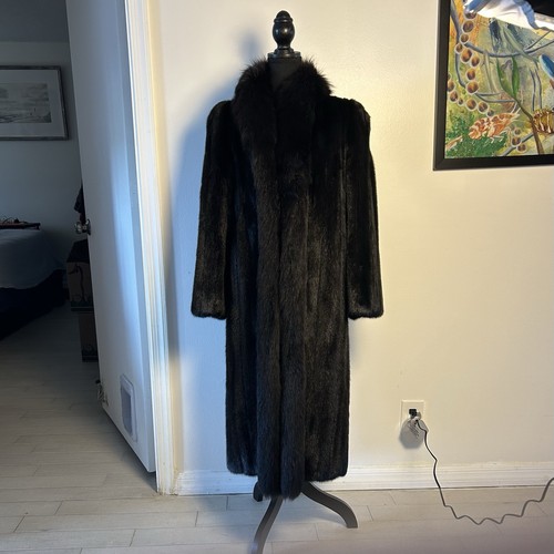 Vintage black mink fur coat - fur,