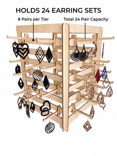 Wooden earring display stand - earring,