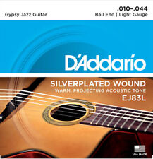 D'Addario EJ83L Gypsy Jazz, Ball End, Light,Acoustic Guitar Strings 10-44