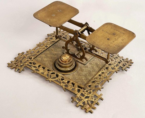 Ornate brass postal - brass,