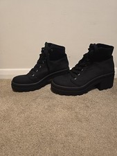 H & M Black Lace Up Chunky