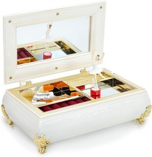 Ballerina Music Box With Mirror, Elegant Musical Jewelry Box Ballet Dancing Gir