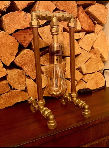 Steampunk copper pipe table - steampunk,