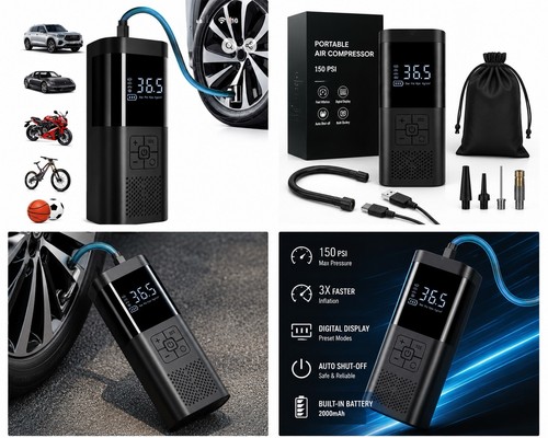 150psi cordless tyre inflator - 150psi,