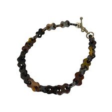 Vintage Carved Natural Buffalo Horn Chain Link Necklace Bracelet