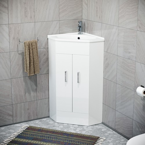 Nes home white corner vanity - white,