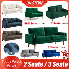 2/3 Seater Teddy Velvet Sofa with 2 Pillows Modern Couch Love Seat Settee Home