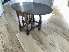 Oval Gate Legged Drop Leaf Occasional Table Oak C 1950’s Low Level 19’ High 