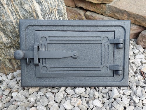 Cast iron fire - door, clay