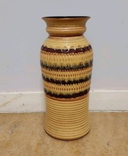Mid-century West German Bay Keramik Large Floor Vase 76-40, Cream/Red