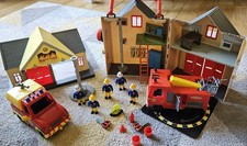 Fireman Sam large bundle. 10 figures, Fire Stations, 2 Fire Engines, Helicopter