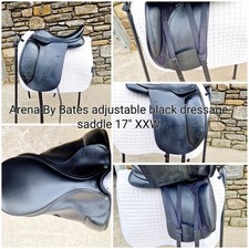 Arena Bates Dressage Saddle Black 17”Adjustable Extra Wide Gullet