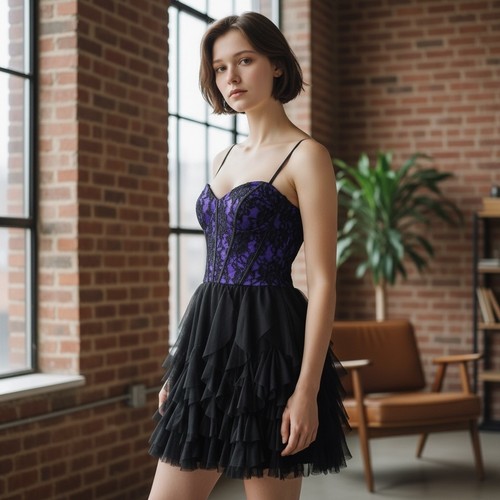 Vintage deb purple black - purple,