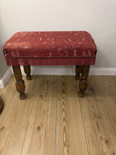 Vintage upholstered footstool - upholstered,