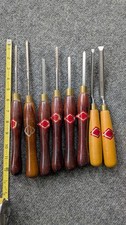 Henry Taylor Sheffield Diamic Chisel Set of 8 Woodturning Lathe Chisels