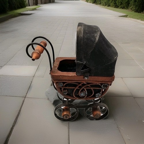 Vintage antique baby doll pram - antique,