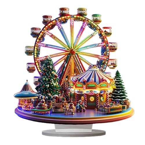 Snow scenery ferris wheel - 2d,